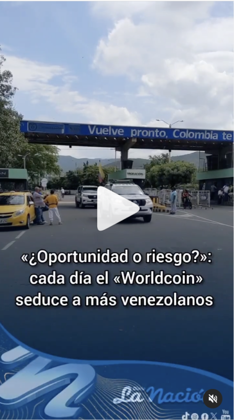 Videos ilustran cómo venezolanos cruzan la frontera hacia Colombia para escanear su iris a través de World App. 